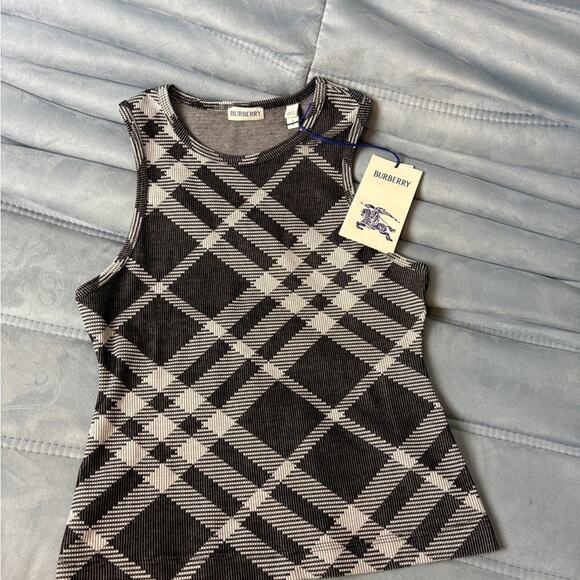 Burberry Tops - Burberry Black and Gray Women's Top L